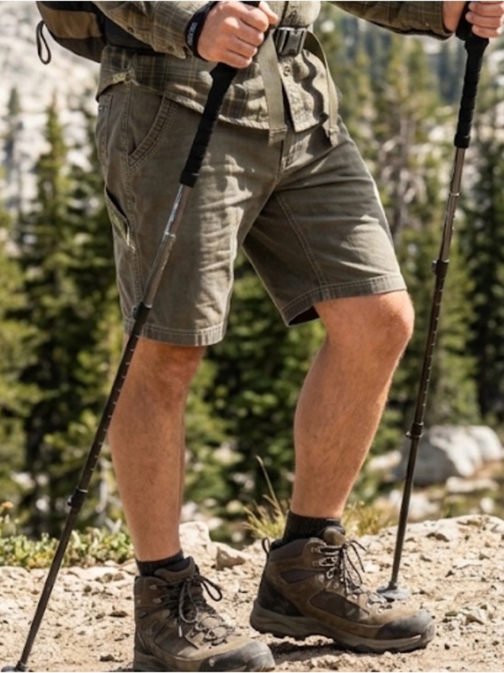 KUHL Vintage Patina Dye‎ Olive Green Hiking Shorts Size 40